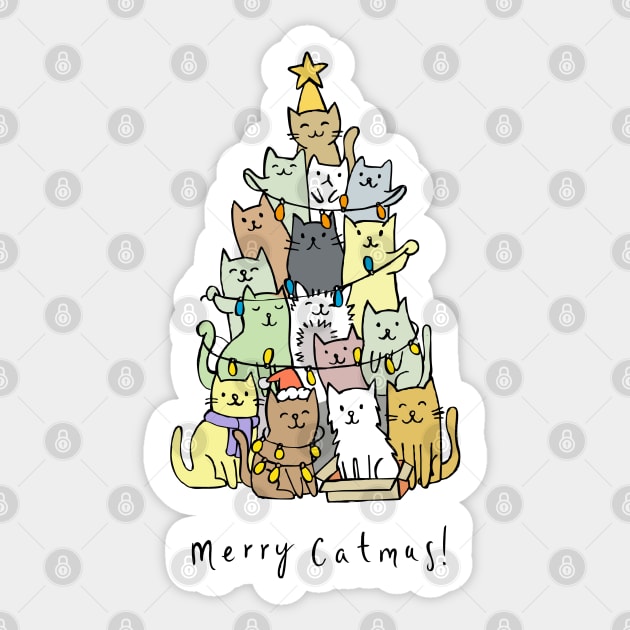 Merry Catmas Sticker by stark.shop